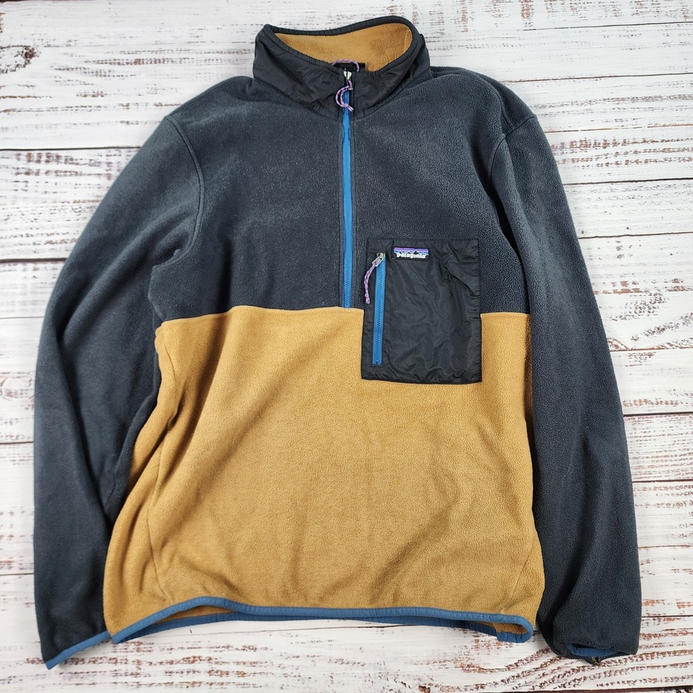 Patagonia Microdini 1/2 Zip Fleece Pullover Mens L 26200 Colorblock Jacket
